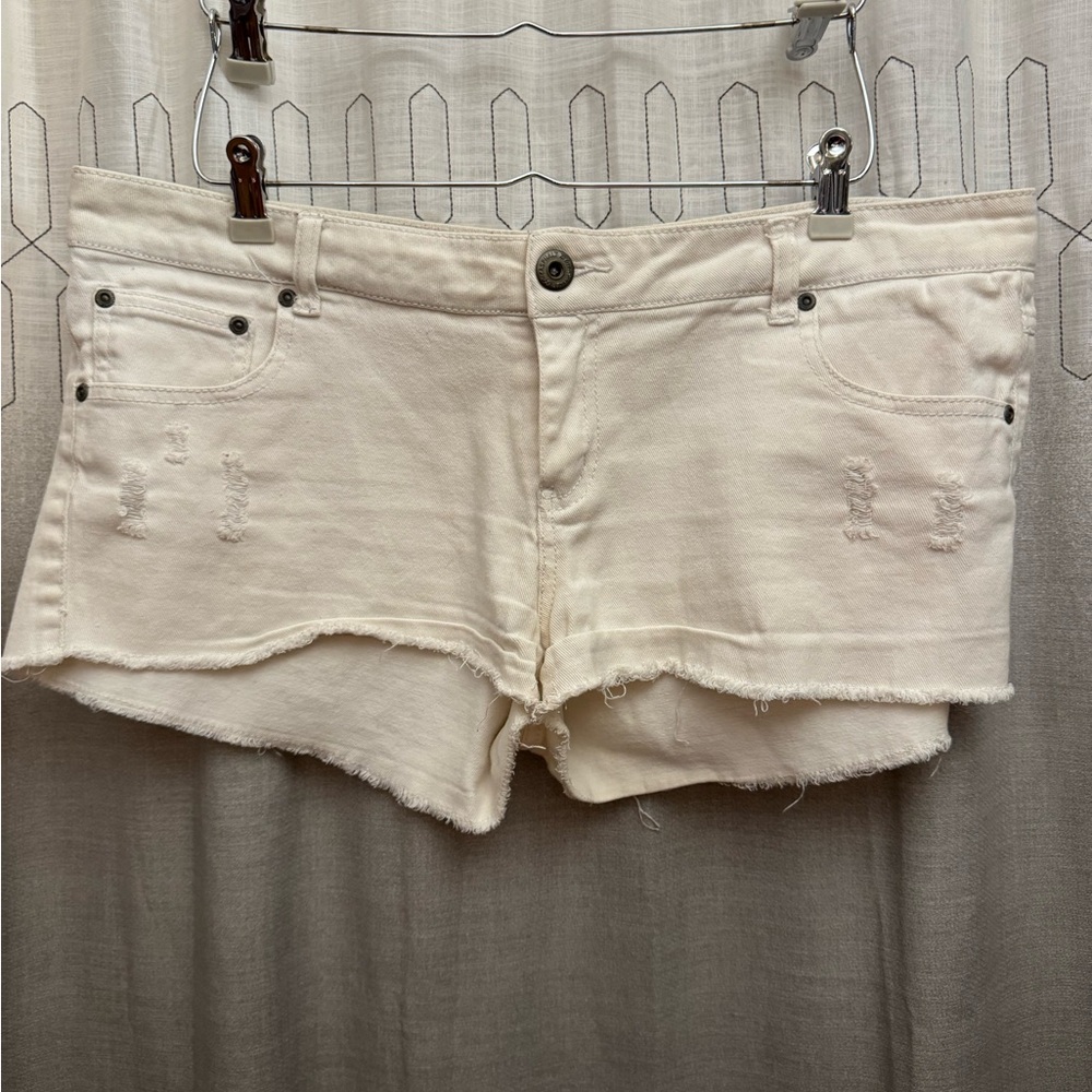 Blue Asphalt White distressed Denim Jean Shorts